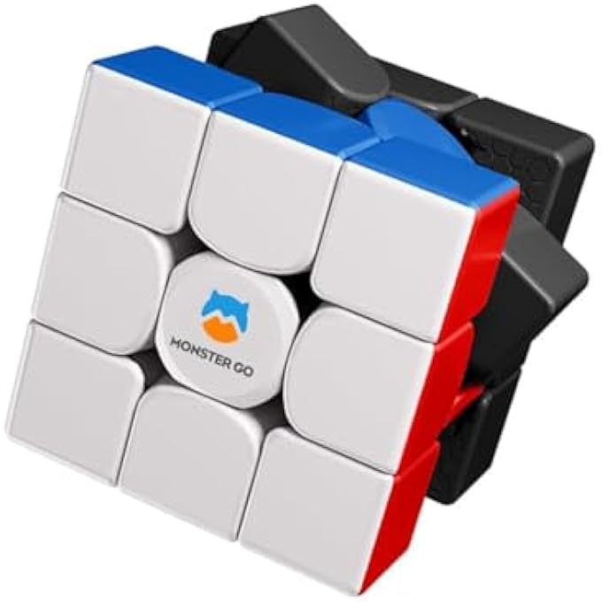 MONSTER GO BY GAN MG UT TRAINER CUBE 3X3 STARTER SERIES NON MAGNETIC STICKERLESS CUBE, RUBIK'S CUBE, MAGIC CUBE, SCREEN FREE BRAIN TEASER GAME MENTAL FITNESS, IQ PUZZLE, TRAVEL TOY KIDS GIFT - Image 1